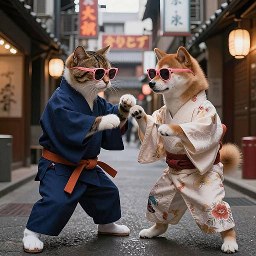 Clashing Aikido: Cat vs Shiba Inu Showdown