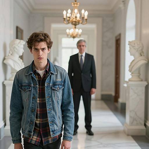 Elegant Hallway with Dynamic Figures