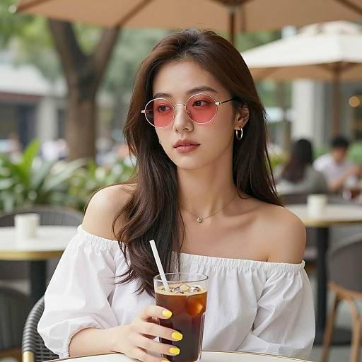 Chic Outdoor Relaxation with Iced Coffee