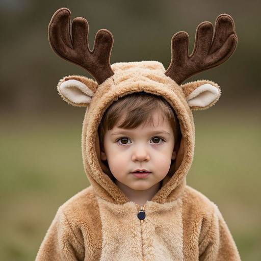 Toddler in Reindeer Costume