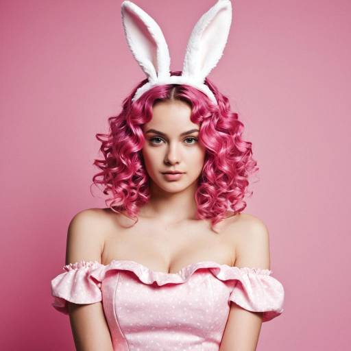 Realistic Portrait of a Pink-Themed Woman
