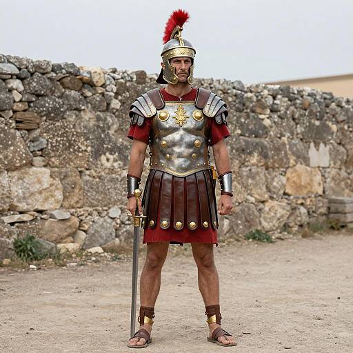 Roman Soldier in Traditional Armor