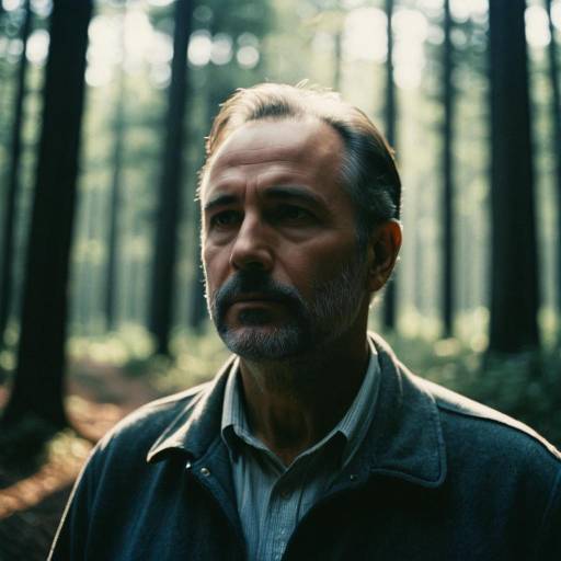 Vintage Portrait of Middle-Aged Man in Forest