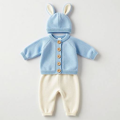 Hand-Knit Newborn Bunny Outfit Set
