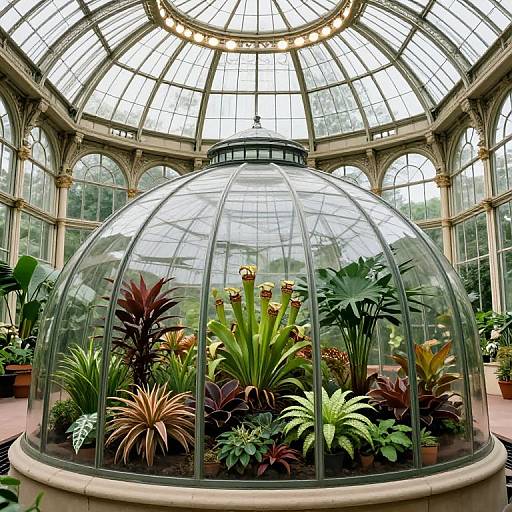 Victorian Greenhouse with Glass Cloche