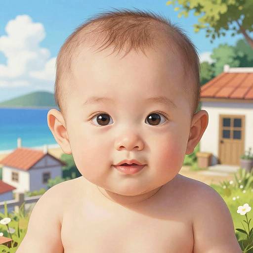 Realistic Anime-Inspired Makino Baby Portrait
