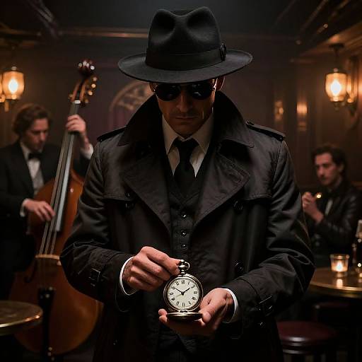 Shadowy Gangster in Underground Club