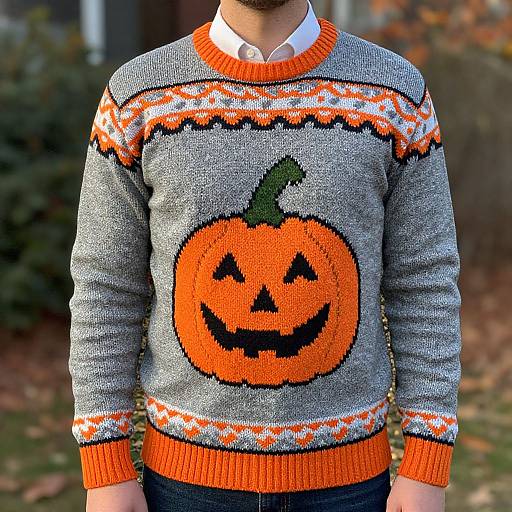 Vintage Halloween Pumpkin Sweater Man