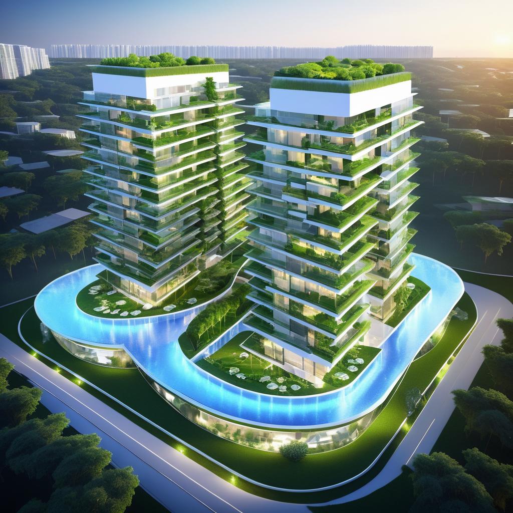 Futuristic Eco-Friendly Apartment Complex Design