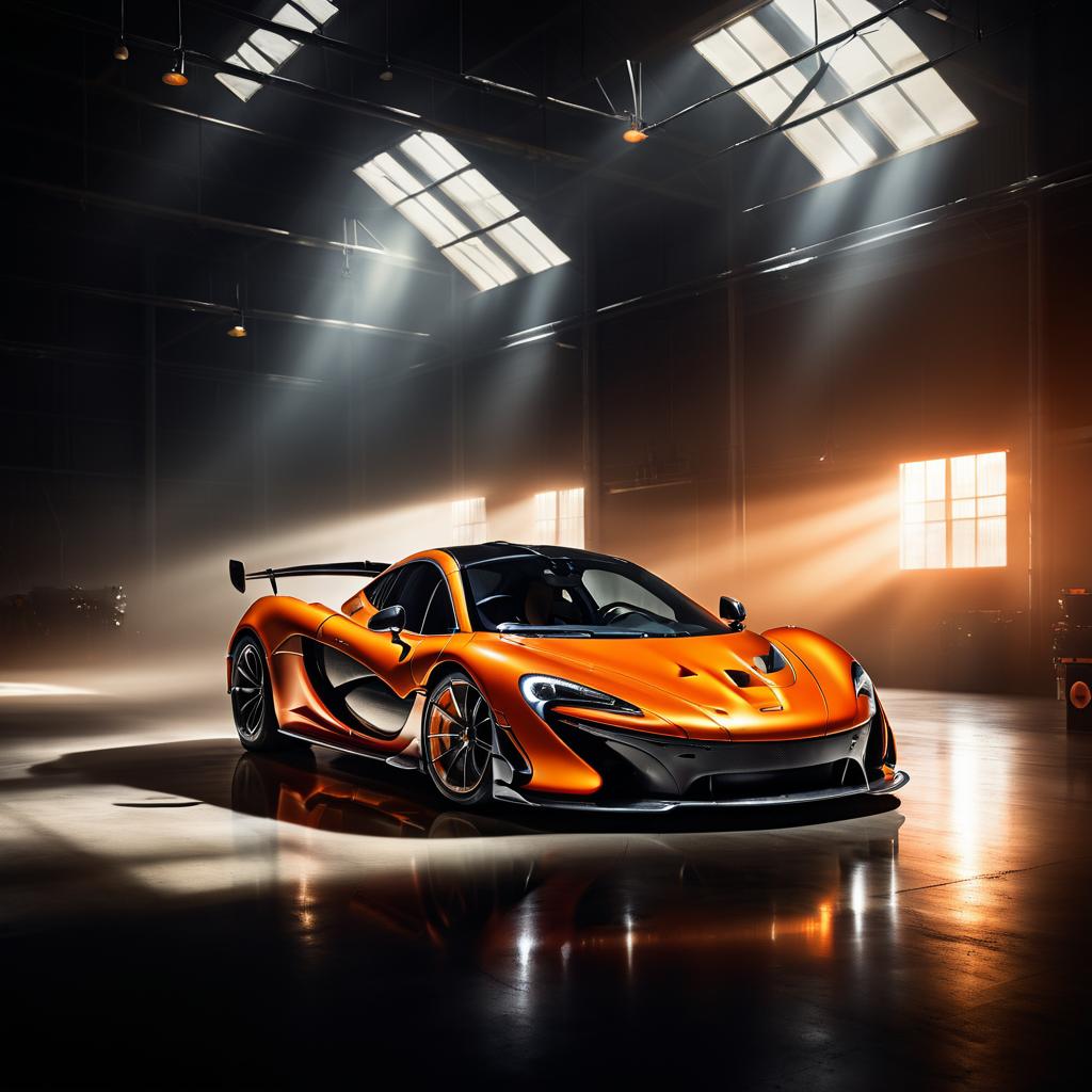 Cinematic McLaren P1 in Industrial Warehouse