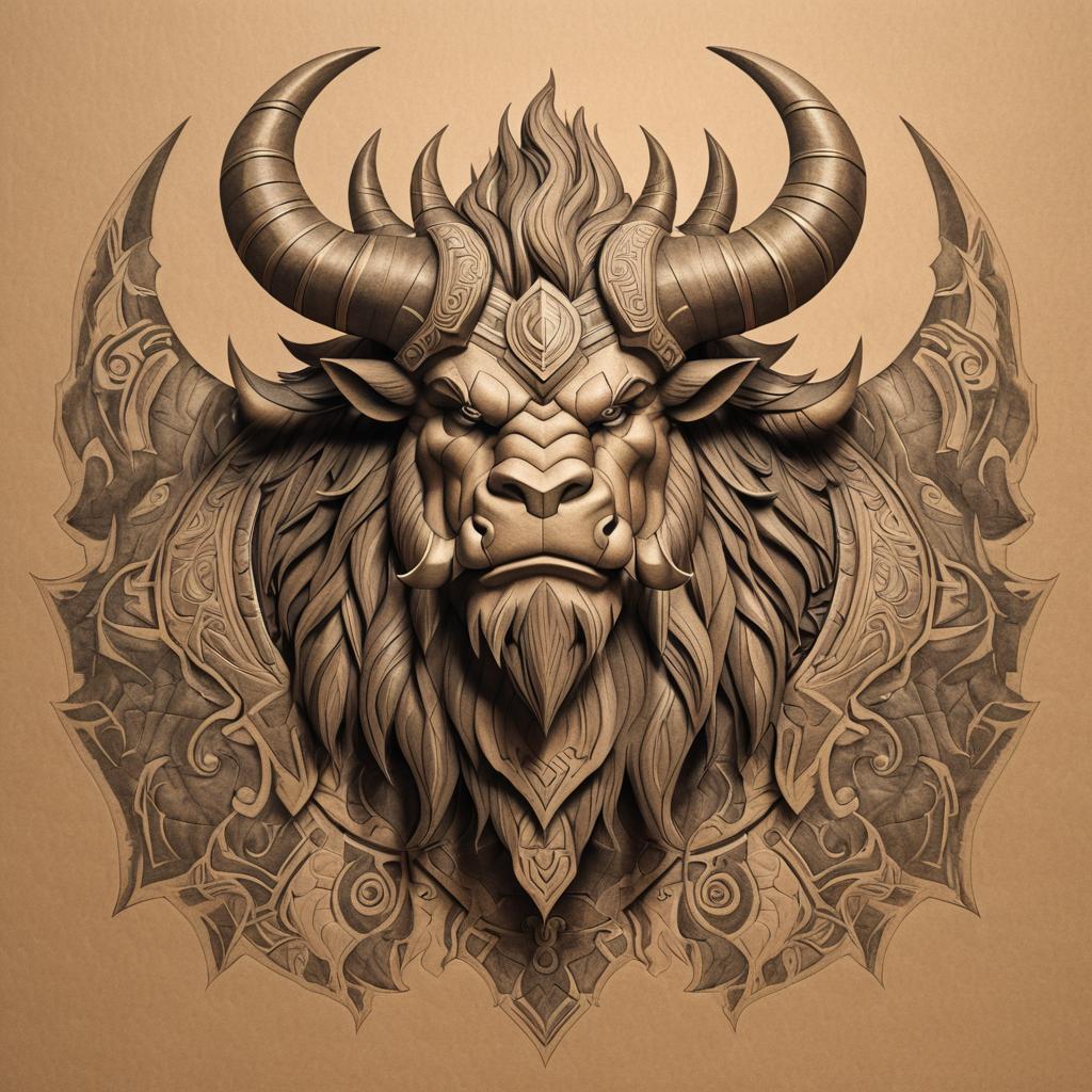 Epic Minotaur Sketch in Fantasy Style