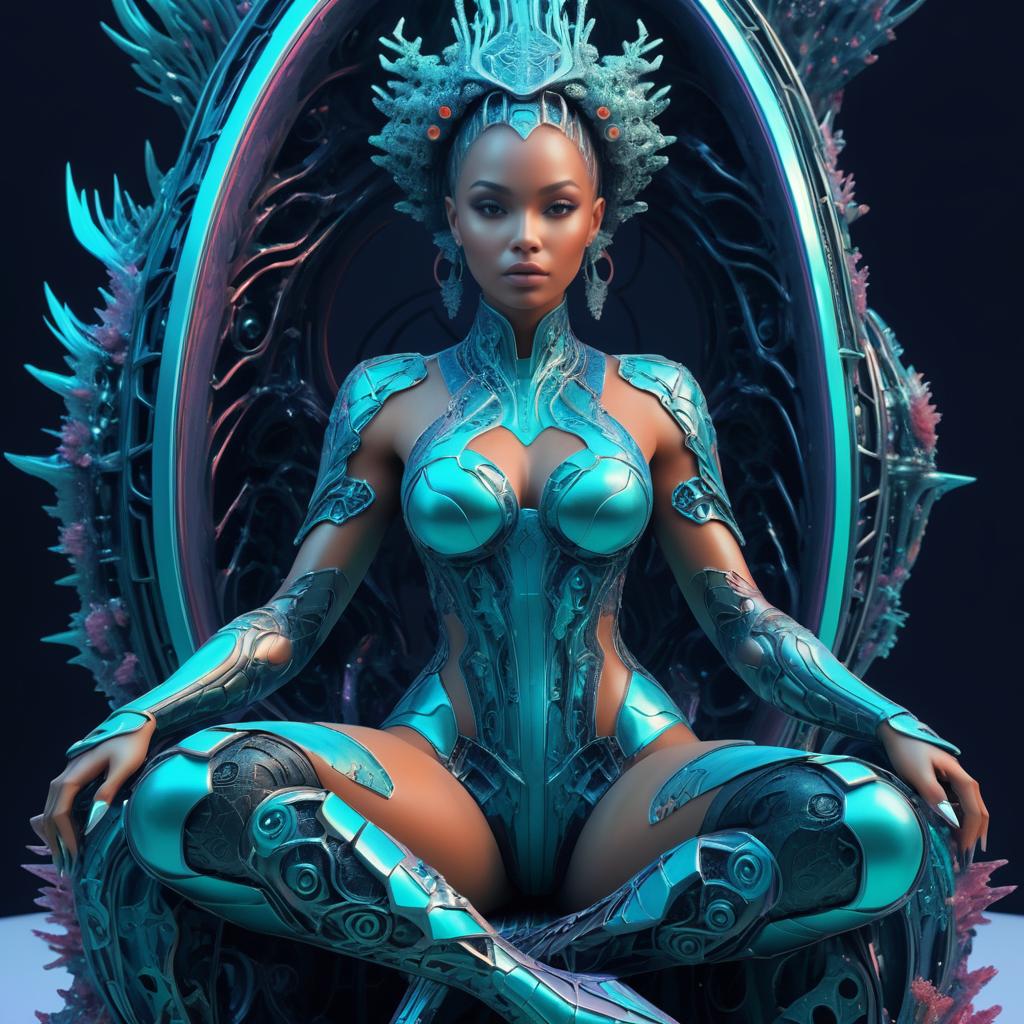 Futuristic Coral-Inspired Female Figure