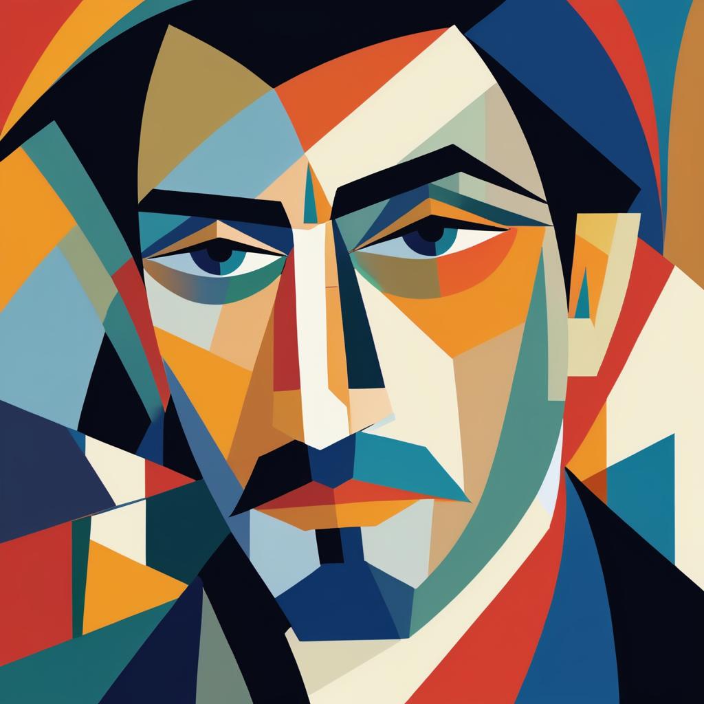 Cubist Man Portrait Inspired by Gleizes