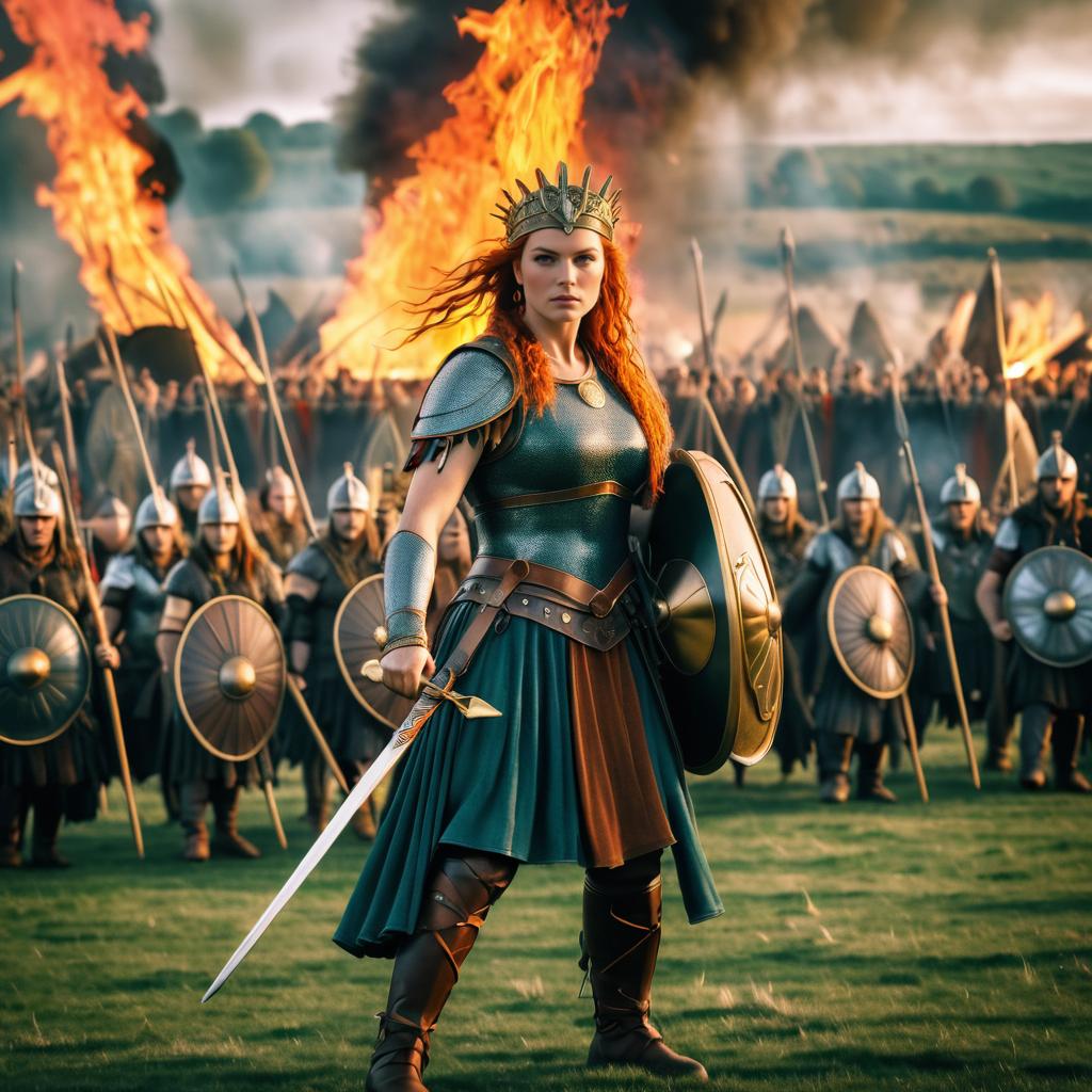 Boudica: Celtic Warrior Inspiring Her Troops