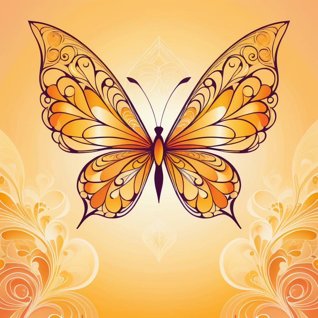 Whimsical Butterfly with Geometric Design