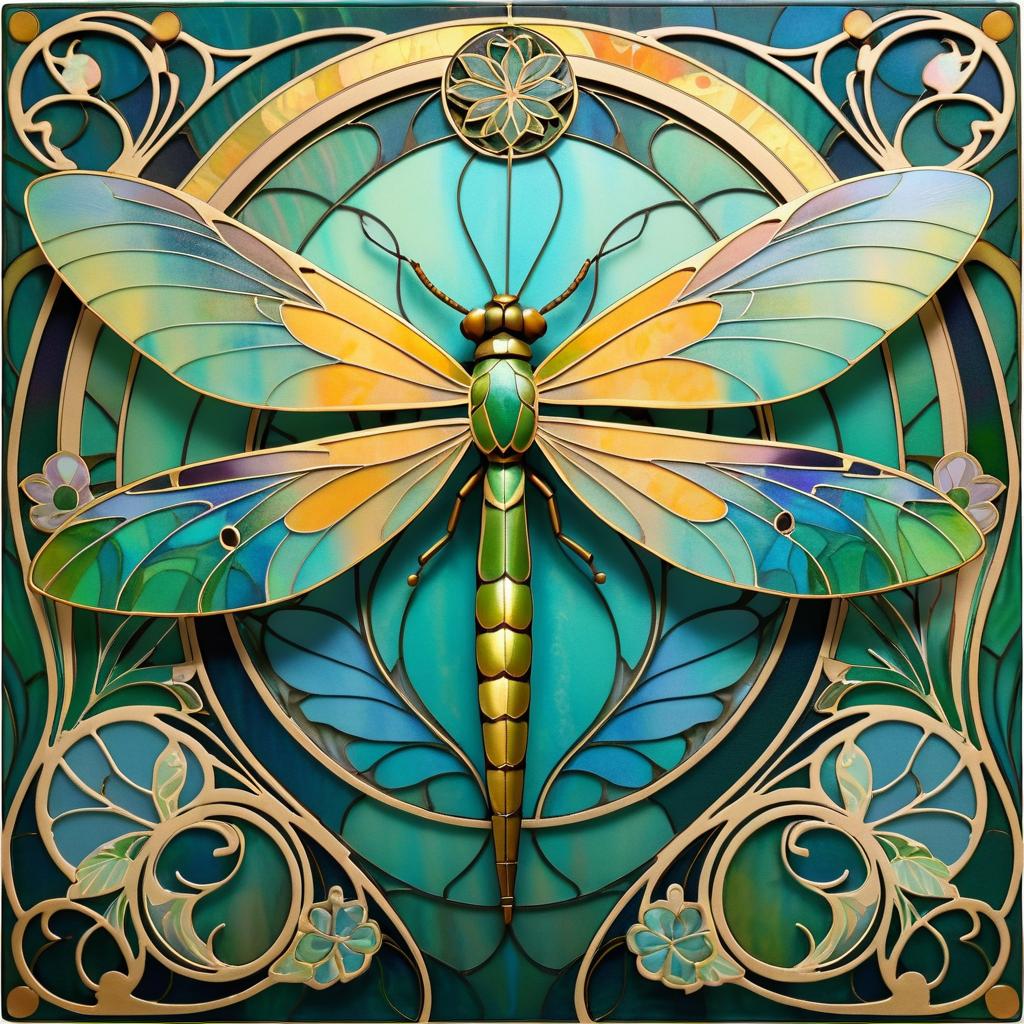 Art Nouveau Dragonfly Wings Artwork