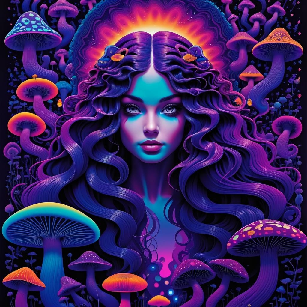 Surreal Psychedelic Art with Vibrant Colors