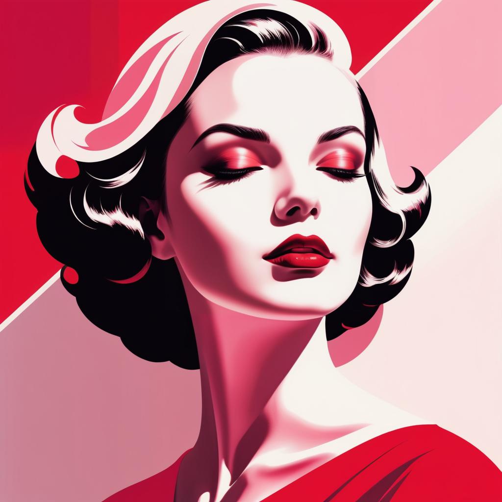 Elegant Minimalist Portrait in Art Deco Style