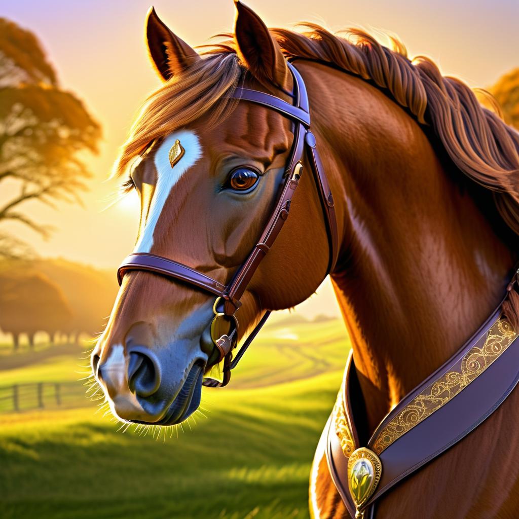 Humanoid Horse in Pastoral Fantasy Scene