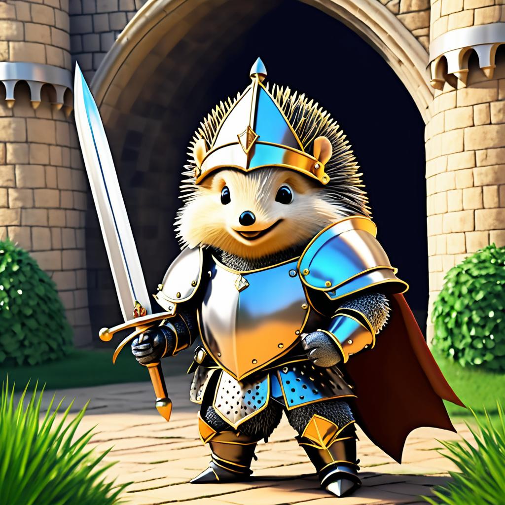 Hedgehog Knight Defending the Kingdom