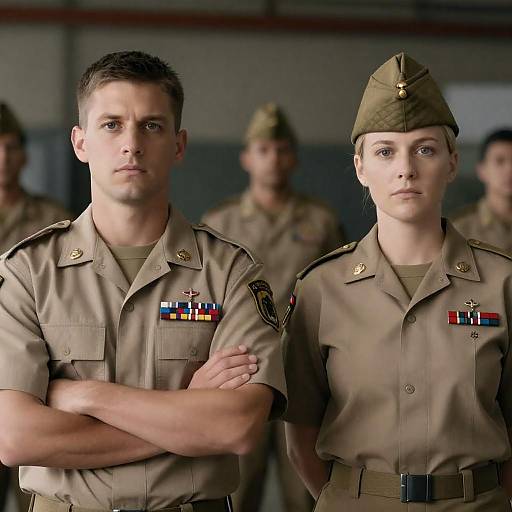 Military Personnel Portrait in Industrial Setting