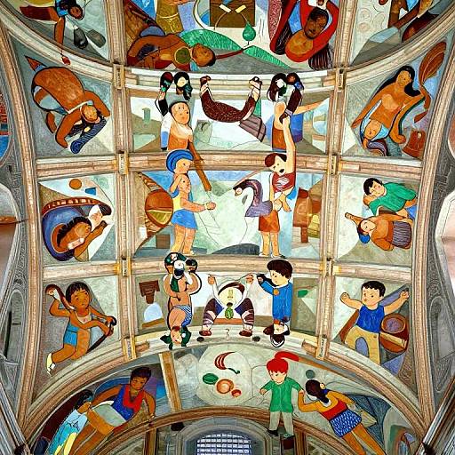 Crayon Ceiling Art in Sistine Style