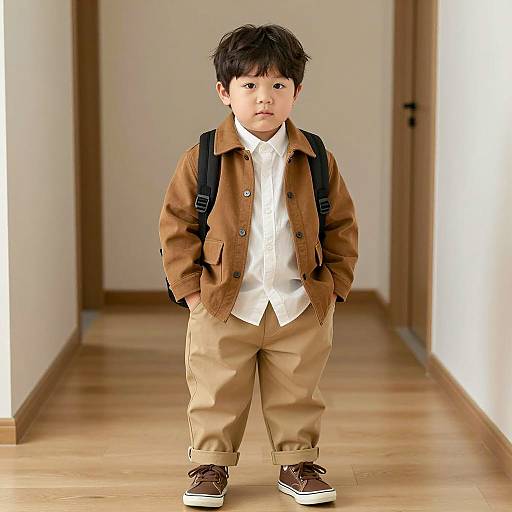 Young Asian Boy in Casual Office Attire