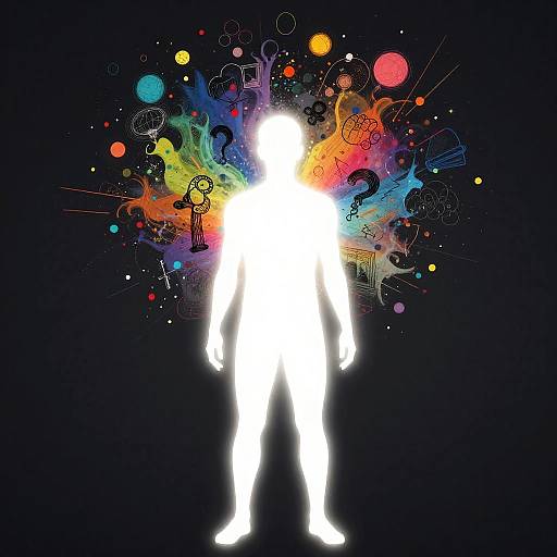 Glowing Silhouette of Creative Inspiration