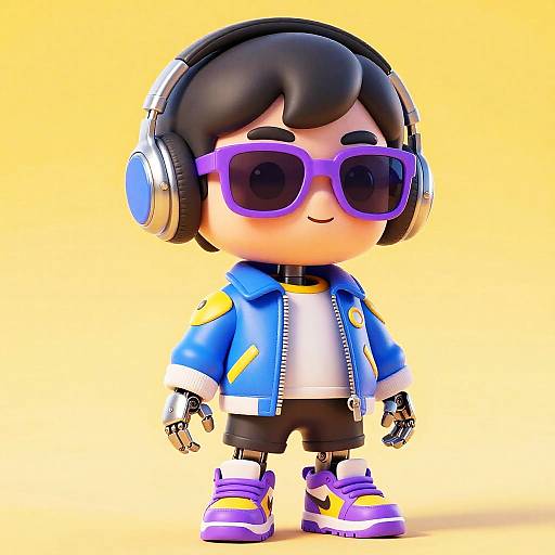 Colorful 3D Cartoon Robotic Boy