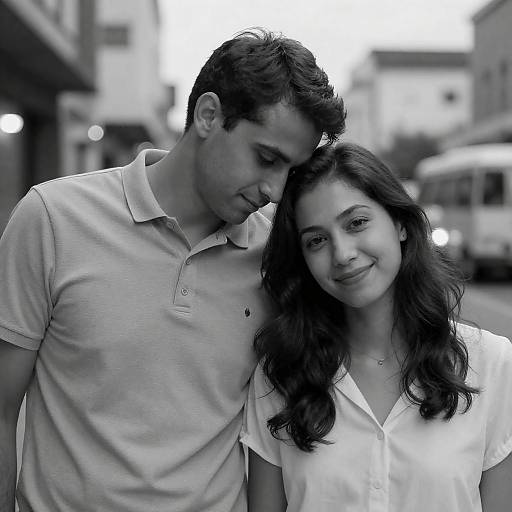 Intimate Black and White Couple Photograph