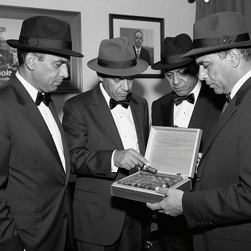 Dramatic Black and White Photograph of Men