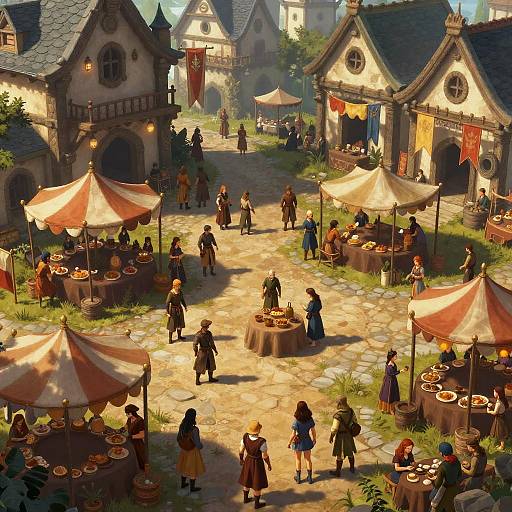 Medieval Fantasy Town Festival Scene