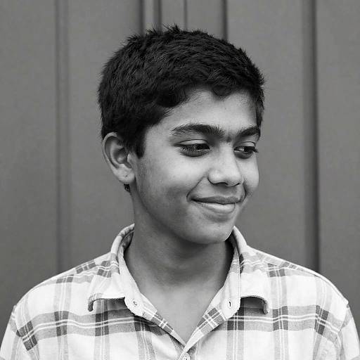 Captivating Black-and-White Young Man Portrait