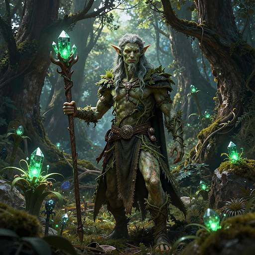 Tiefling Druid in Mystical Forest