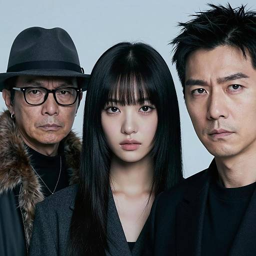 Serious Expression Trio Portrait