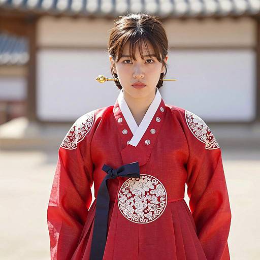 Elegant Portrait in Traditional Korean Hanbok