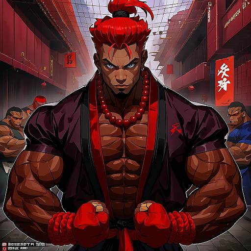 Illustration of Akuma (street fighter), street fighter in the style of Araneesama