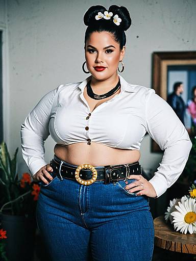 Plus Size Woman in Pop Party Costume