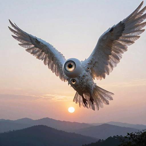 Majestic Multi-Eyed Angel at Dawn