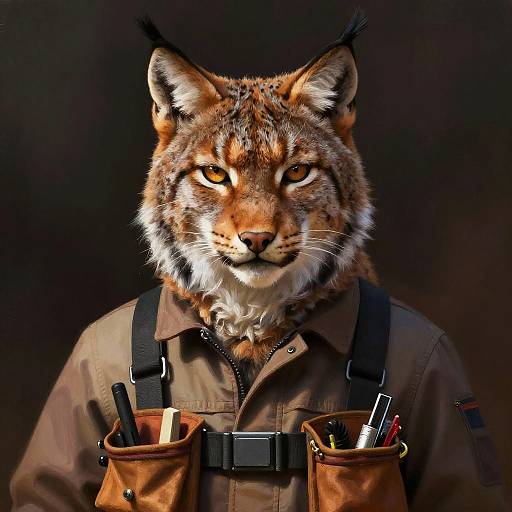 Lynx Mechanic with Tool Belt Portrait