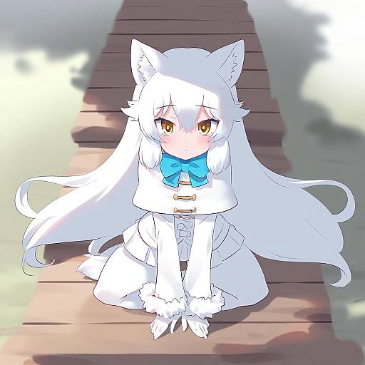 Illustration of Arctic fox (kemono friends), kemono friends in the style of Kuzuryuu kennosuke