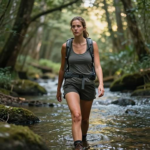 Photorealistic Lady Walking in Woodland