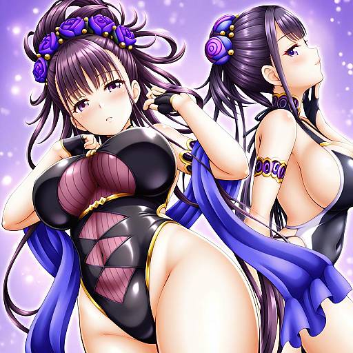 Illustration of Murasaki shikibu (swimsuit rider) (fate), fate/grand order in the style of Regular mow