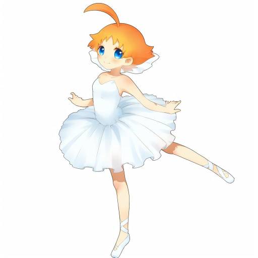 Illustration of Ahiru (princess tutu), princess tutu in the style of Pokoten (pokoten718)