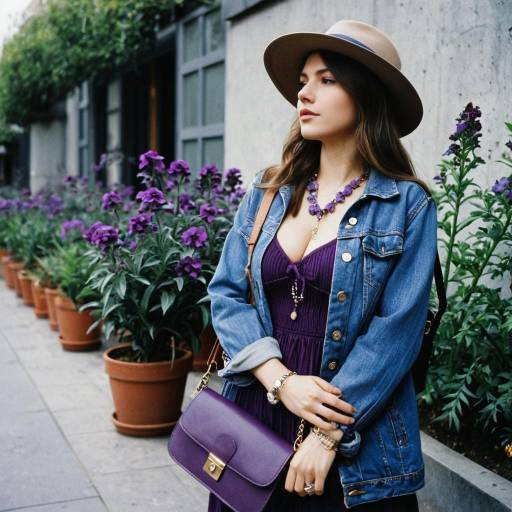 Stylish Woman in Denim Jacket and Hat