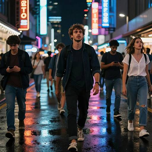 Vibrant Neon Urban Night Scene