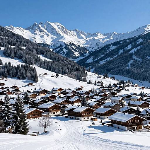 Snowy Meribel Alpine Ski Scene