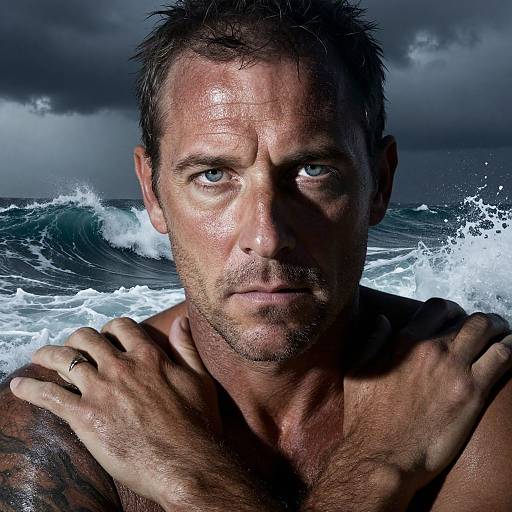 Stormy Sea Double Exposure Portrait