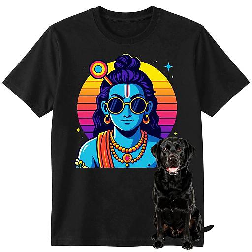 Bold Retro Krsna with Neon Labrador