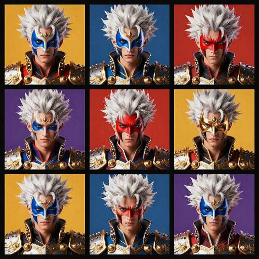 Vibrant Warrior Portrait Collage